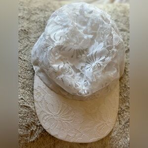 Vintage 80’s Girls Lace Ball Cap with elastic 🎀- One Size Fits All